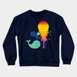 Vintage retro sunset art of zoo Crewneck Sweatshirt